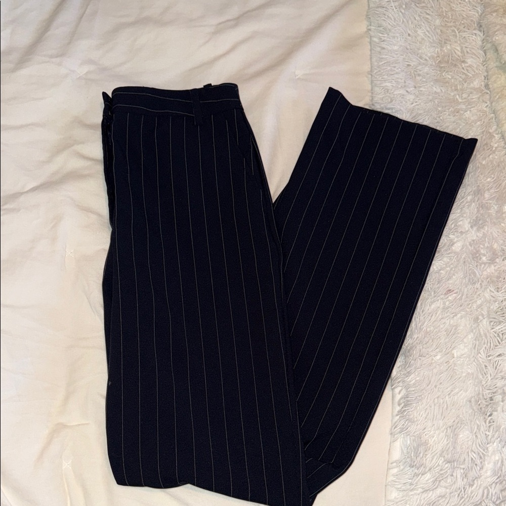 ASOS Tall Dark Navy/White Striped Work Pants